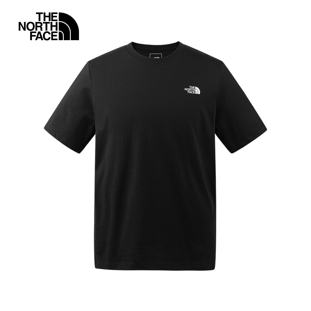 The North Face北面男款黑色吸濕排汗舒適透氣大尺寸LOGO休閒短袖T恤｜88GSJK3