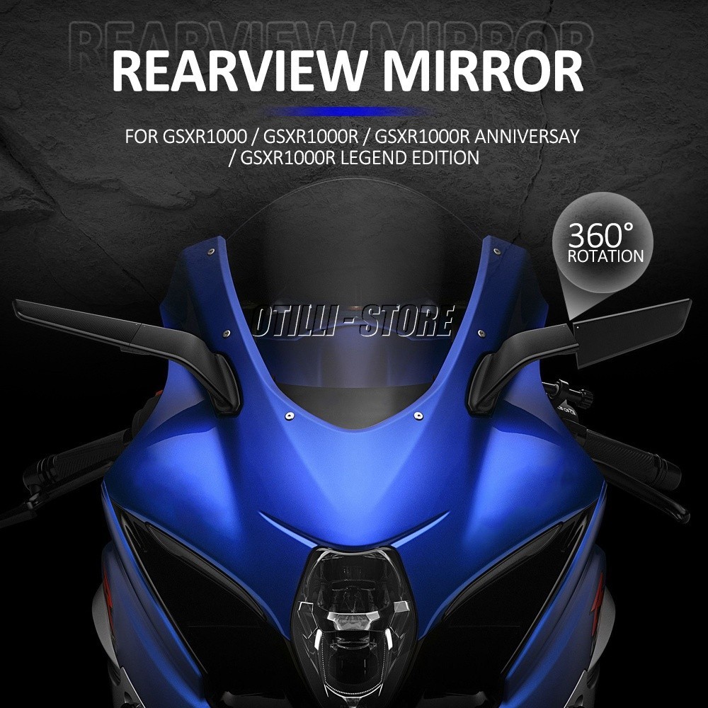 JHMOTO 適用於suzuki GSXR1000 GSX R1000 2019-2022 空氣動力後照鏡 定風翼後照鏡