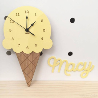 LYHOME ins裝飾 北歐風家居冰淇淋時鐘 卡通靜音鍾牆面裝飾 兒童房時鐘軟裝