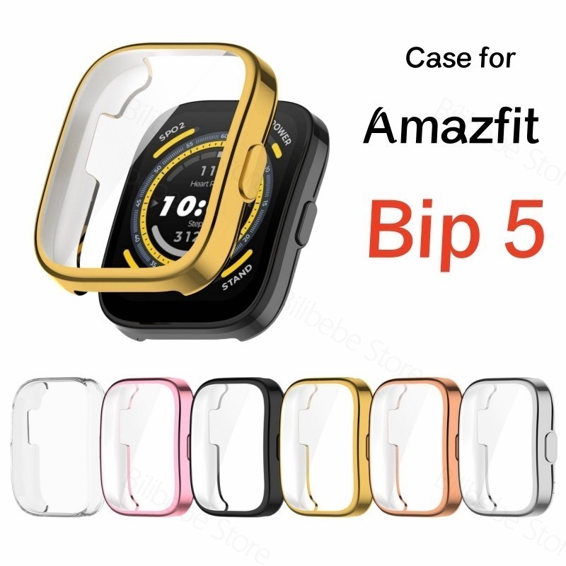 XIAOMI 適用於小米華米 Amazfit Bip 5 的軟矽膠保護殼玻璃 Amazfit Bip5 智能錶帶屏幕保護