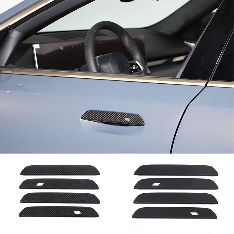 適用於 BMW X1 5 系 I5 U11 G60 2023+ ABS 碳纖維/亞光黑色車門把手罩裝飾貼紙外飾配件