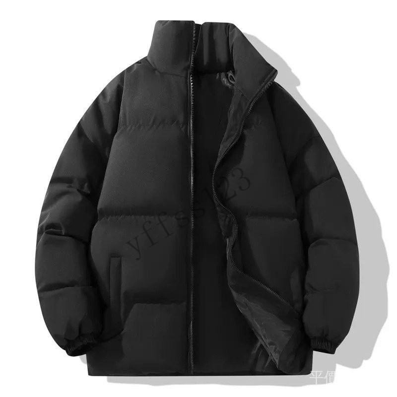韓國冬季夾克男士加厚保暖派克大衣男士立領純色時尚全新羽絨服休閒加厚風衣 RZ8I