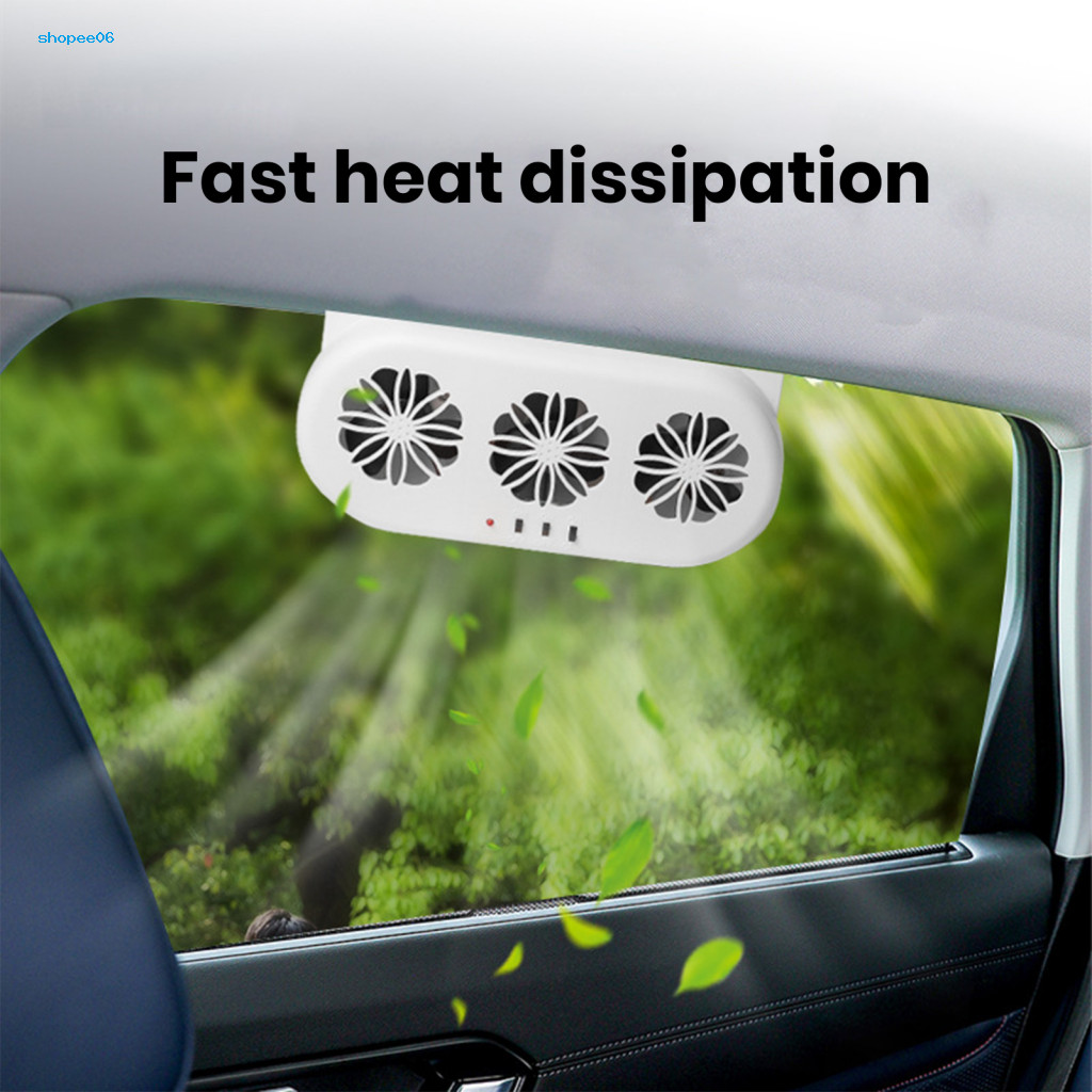 靜音汽車風扇汽車空氣循環風扇高速太陽能汽車排氣扇空氣淨化器系統用於汽車異味消除器,帶大通風口設計散熱風扇