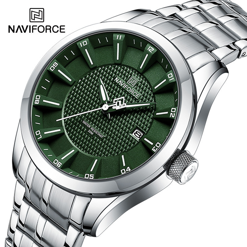 Naviforce 8032 男士手錶潮流休閒石英日曆男士運動手錶 30m 防水時鐘