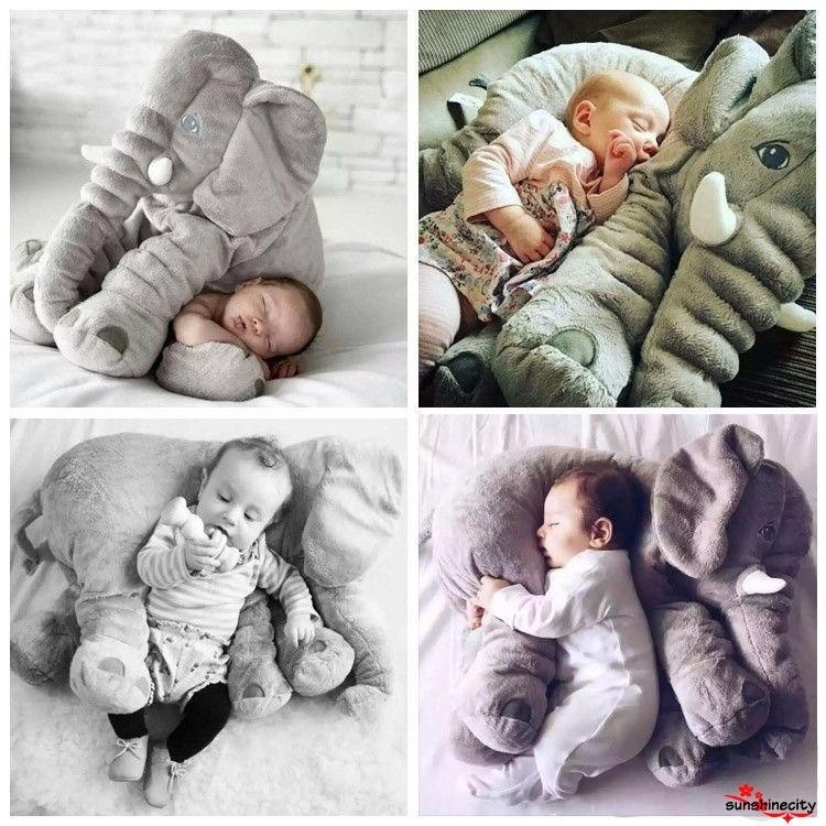 Eyn-長鼻子大象娃娃枕頭柔軟毛絨玩具腰枕嬰兒kpb0 LBALML