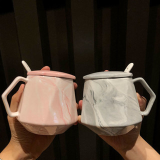 陶瓷杯子ins帶蓋帶勺女學生韓版情侶杯子咖啡馬克杯可愛生日禮物