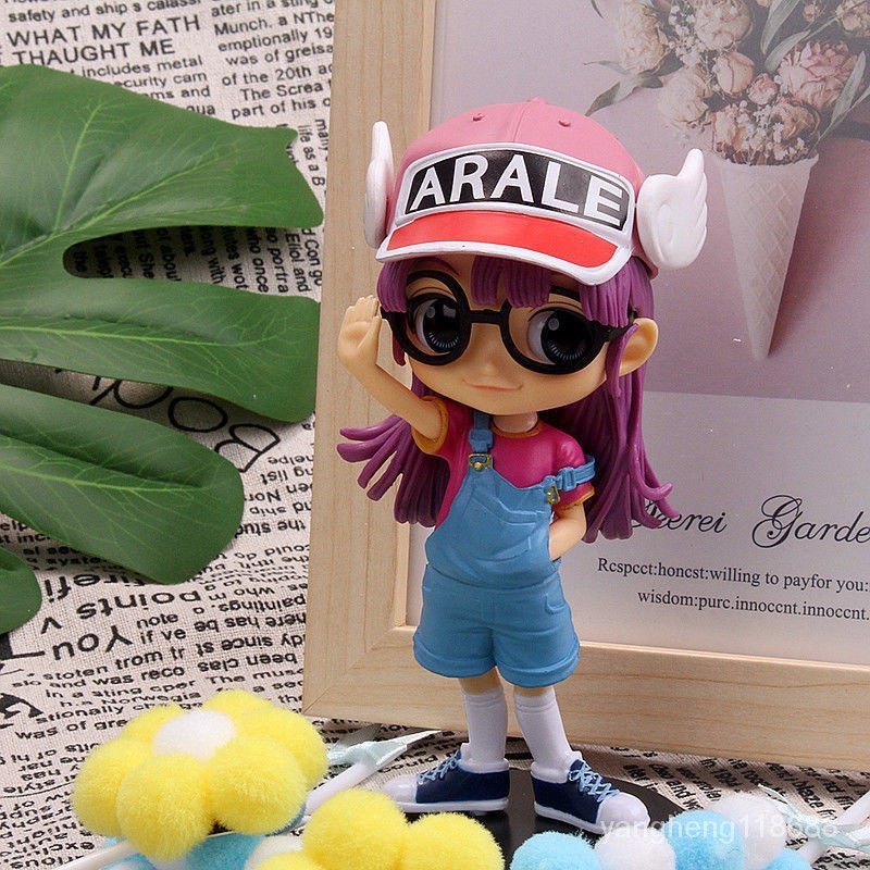 阿拉蕾手辦 女生生日禮物 玩偶Arale粉發IQ博士車擺件模型蛋糕裝飾兒童禮物玩具