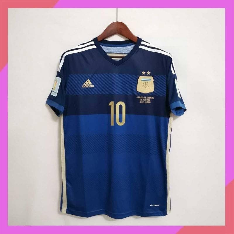 2014 年阿根廷客場復古足球球衣足球梅西#10