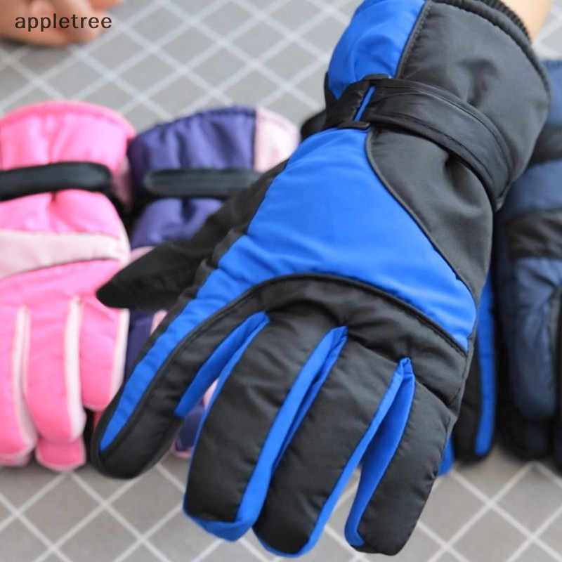 Appl 冬季保暖戶外運動滑雪手套防風男士女士兒童連指手套觸摸屏手套防水滑雪透氣 Air TW