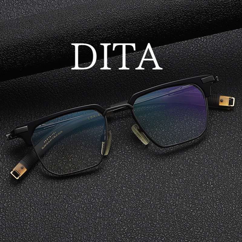 【Ti鈦眼鏡】Dita純鈦眼鏡框 眉線框眼鏡架 413同款可配近視復古方形全框 板材眼鏡架