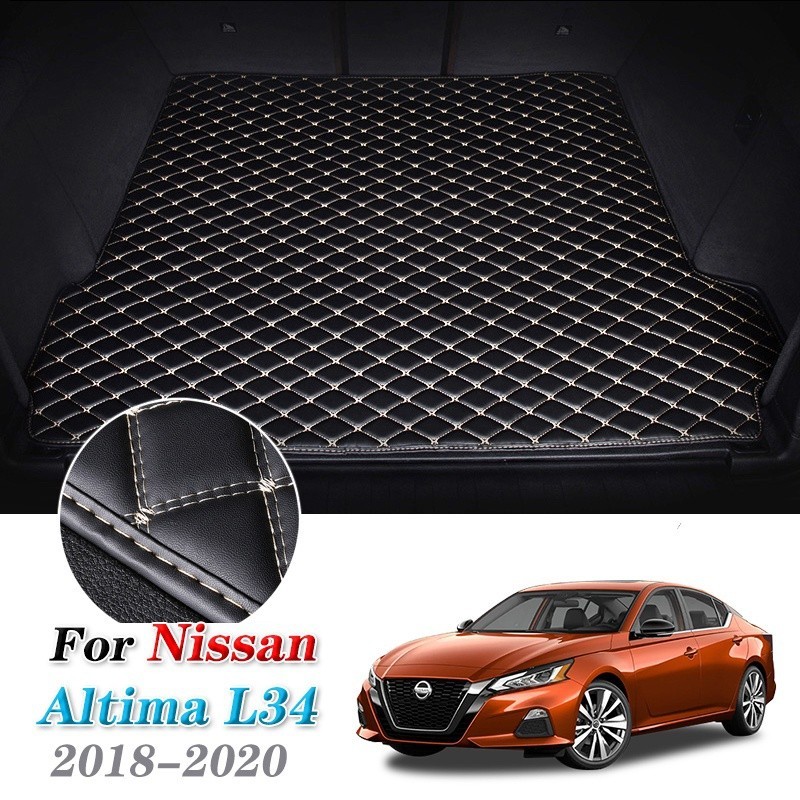 適用於 Nissan Altima L34 2018-2020 皮革汽車後備箱墊地毯尾貨內襯天籟後備箱行李箱墊襯墊 20