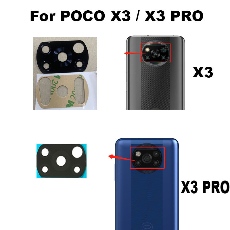 XIAOMI 適用於小米 POCO X3 PRO 後置攝像頭鏡頭後玻璃帶框架蓋膠貼紙粘合劑 NFC