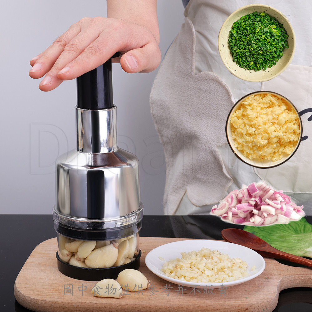 手壓式切蒜器 - 不銹鋼洋蔥搗碎器 - 實用家用廚房小工具 - 手動快速洋蔥辣椒切割機 - 安全高效水果蔬菜破碎機