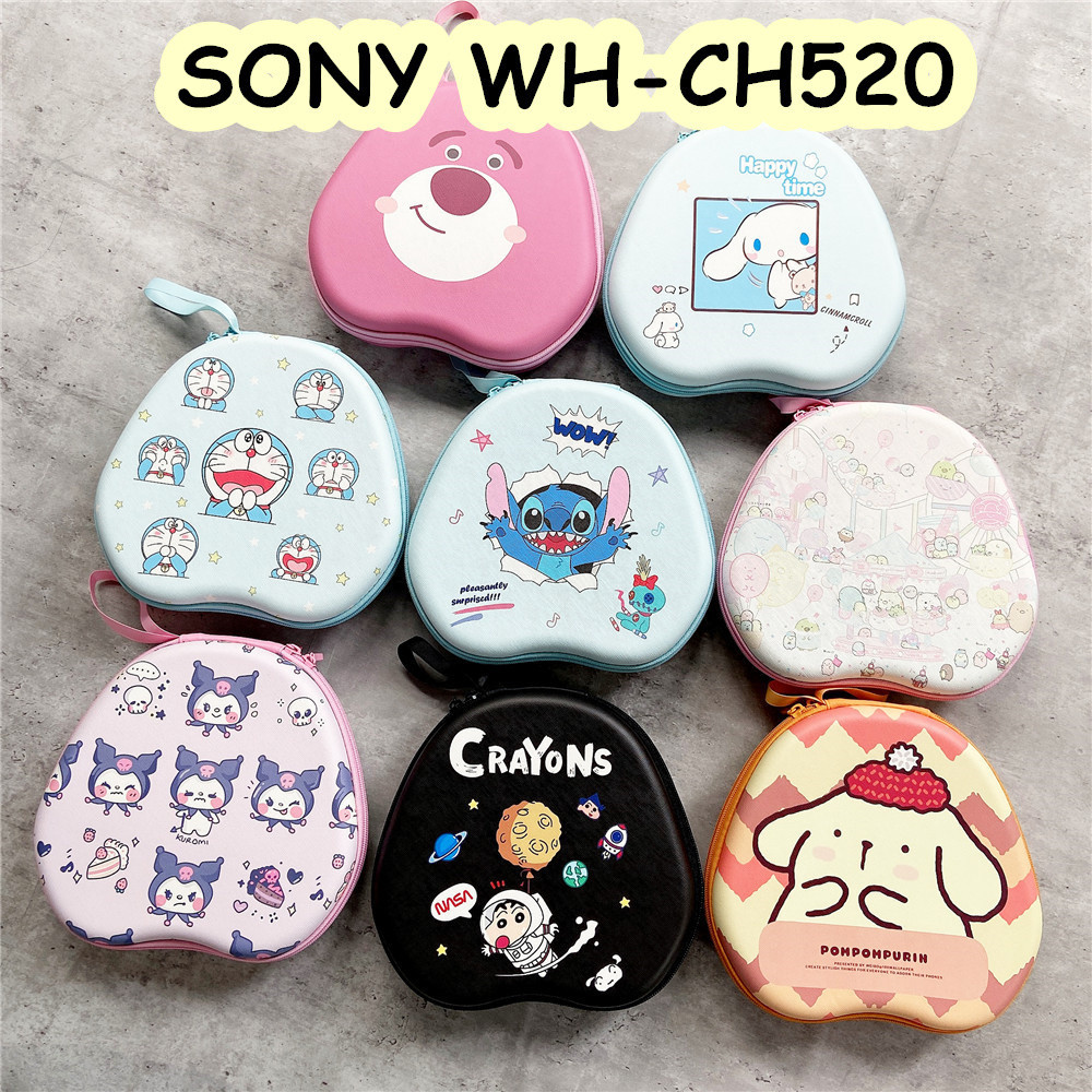 索尼 【快速發貨】適用於 Sony WH-CH520 耳機套卡通創新圖案耳機耳墊收納袋外殼盒