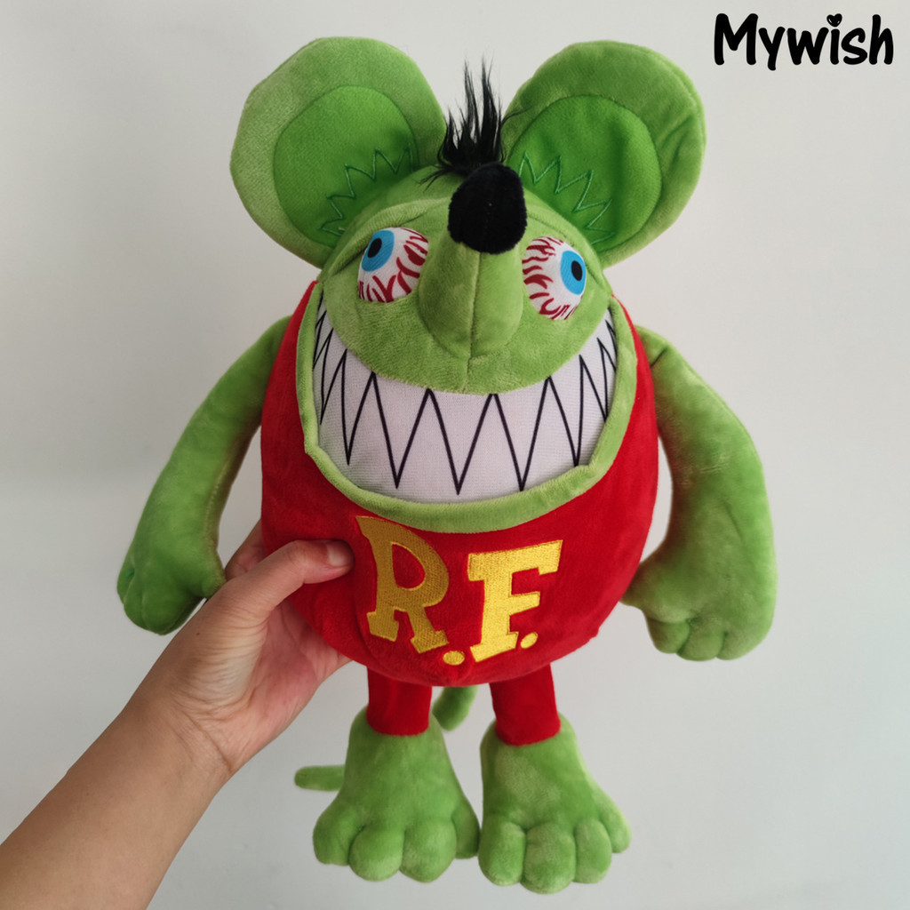 [萌寶屋]Rat fink rf 綠色老鼠芬克傳奇 毛絨玩具 公仔 30釐米
