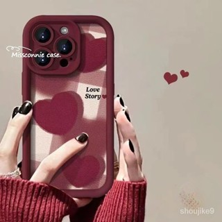 酒紅色愛蘋果14promax手機殼iphone14pro13/12矽膠軟殼new15pro防摔fijt