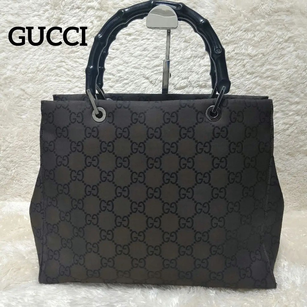 GUCCI 古馳 托特包 竹節系列 GG Canvas 帆布 GG紋 mercari 日本直送 二手