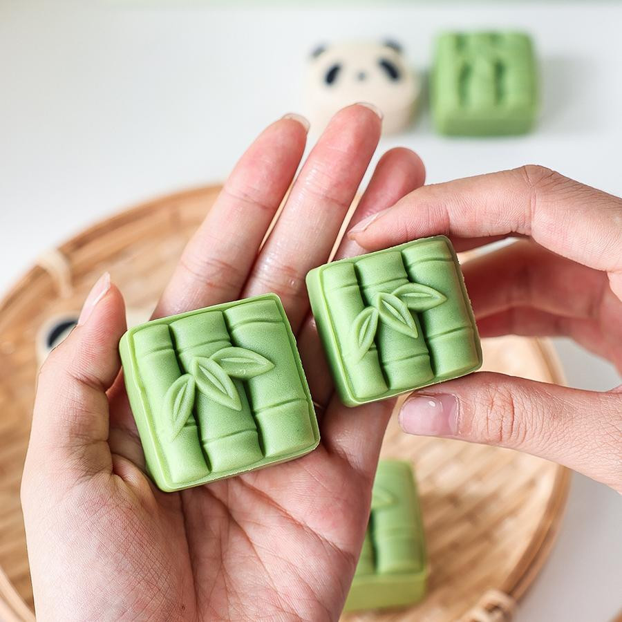 現貨【端午節模具】竹子月餅模具 熊貓綠豆糕點 按手壓式 家用做的30g 迷你50克 新款