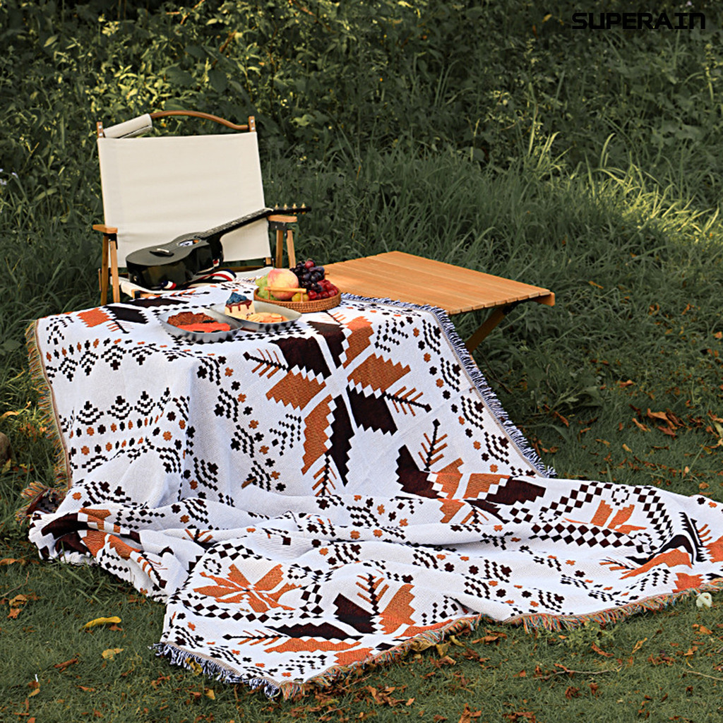 [嘉和運動]戶外波西米亞風毯子 野營防潮加厚民族風野餐墊 復古露營地毯蓋毯