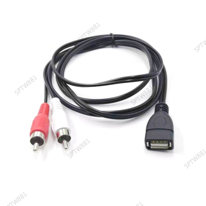 1.5m USB 2.0 A 母插座轉 2 RCA 公插頭連接器音頻視頻延長線 TW8B1