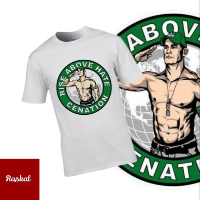 Rise Above Hate Cenation John Cena 190Gsm 短袖加大碼上衣 T 恤男士 T 恤運