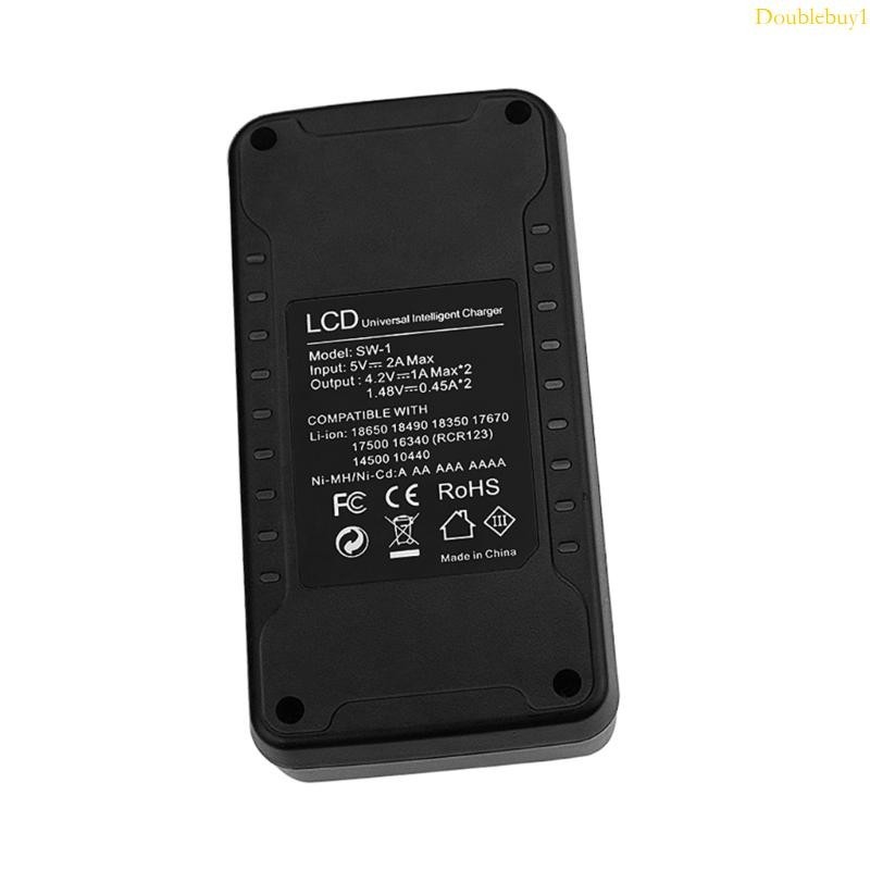 Dou 通用智能 USB 電池充電器 LCD 顯示屏適用於 18650 18500 18490