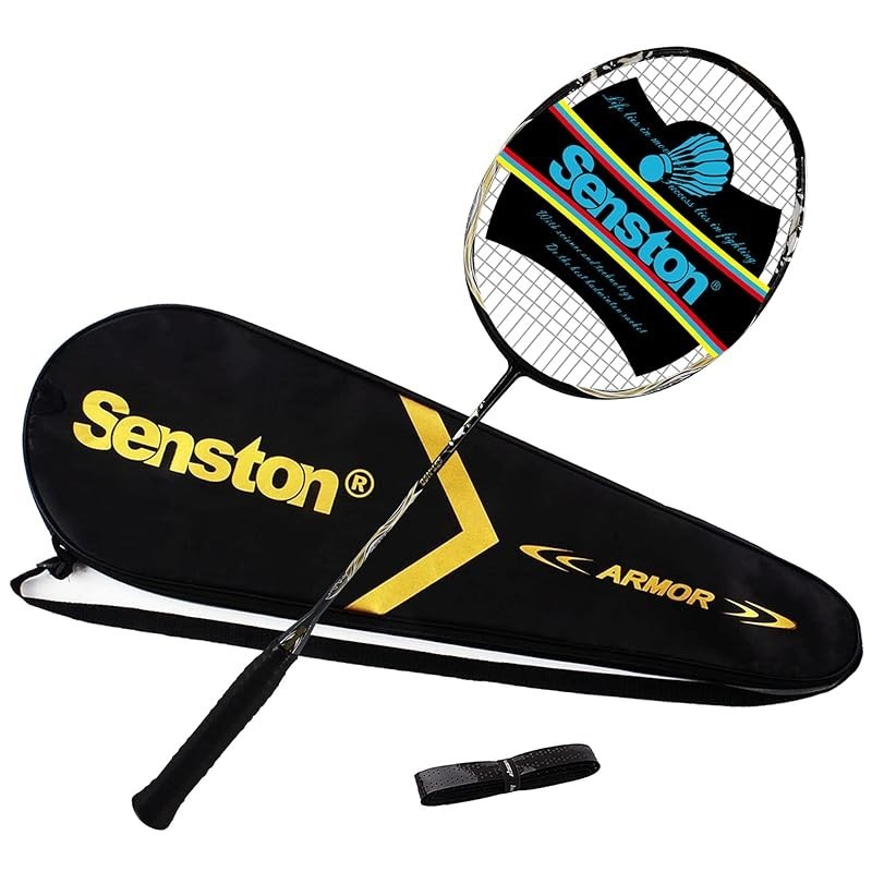 【日本直送】Senston N90 羽毛球拍，6 U 轻质羽毛球拍，专业 100%全碳羽毛球拍，带握把