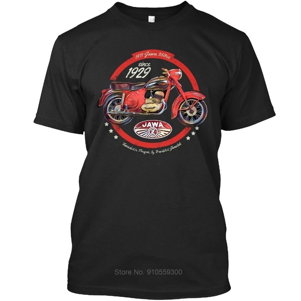 男士 t 恤 Jawa 350cc 摩托車復古禮品襯衫 t 恤棉質 t 恤男士夏季時尚 t 恤歐元尺碼