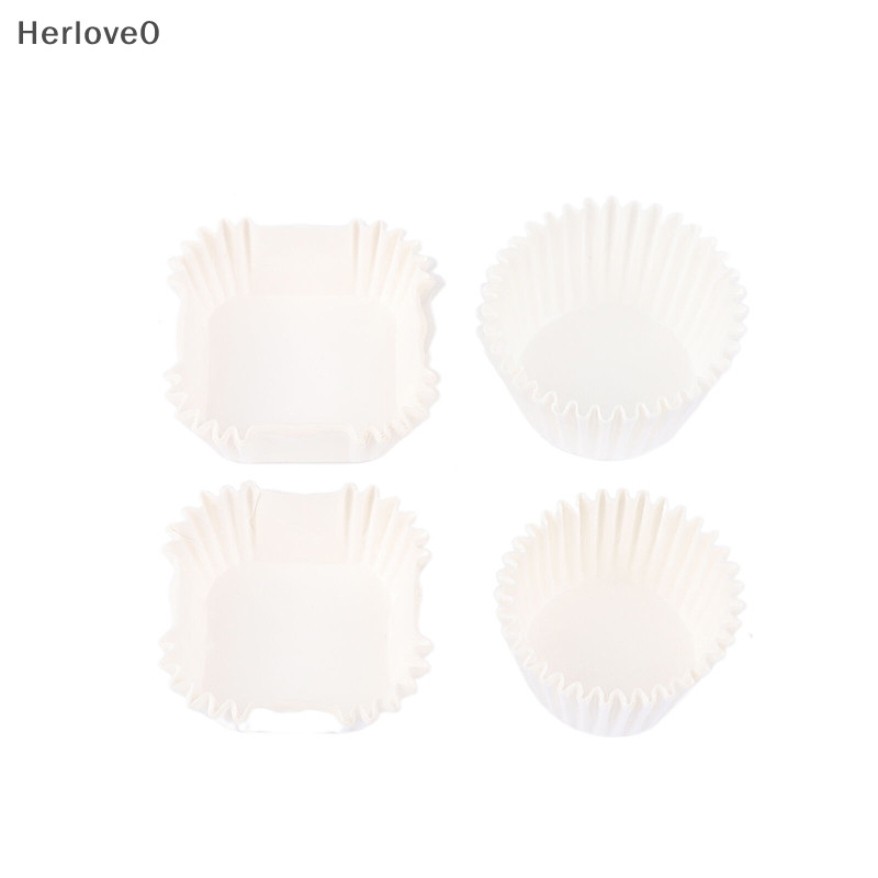 Herlove 500/1000 件方形紙杯蛋糕內襯烘焙杯平底鍋內襯紙杯蛋糕紙烘焙杯杯子內襯派對用品 TW