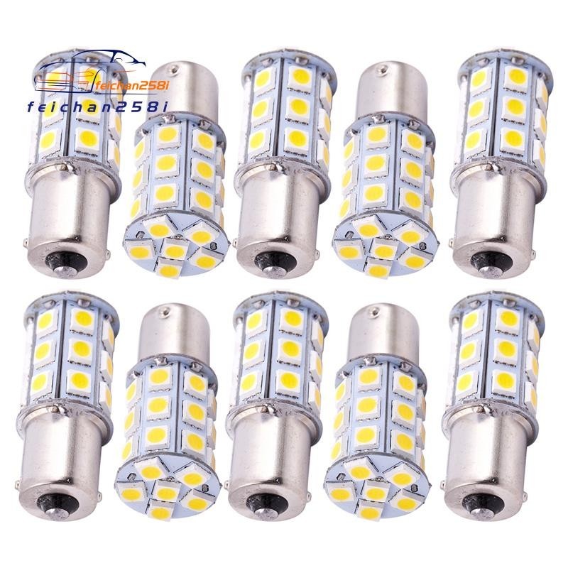 10x 暖白 27 SMD LED 1156 1141 1003 RV 露營拖車室內燈泡