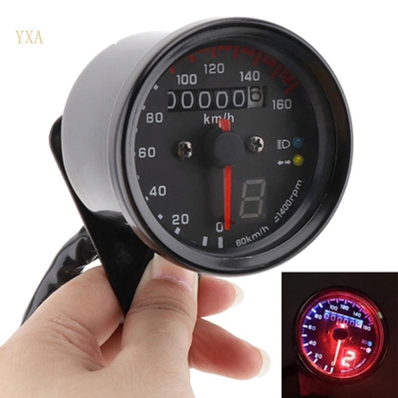 Yxa 老式里程表轉速表 LCD 數字車速表背光摩托車配件