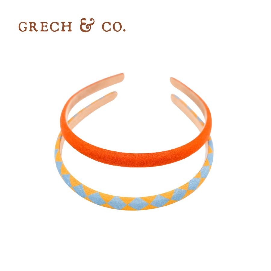 Grech&Co髮箍二入組/ 格紋藍黃 eslite誠品