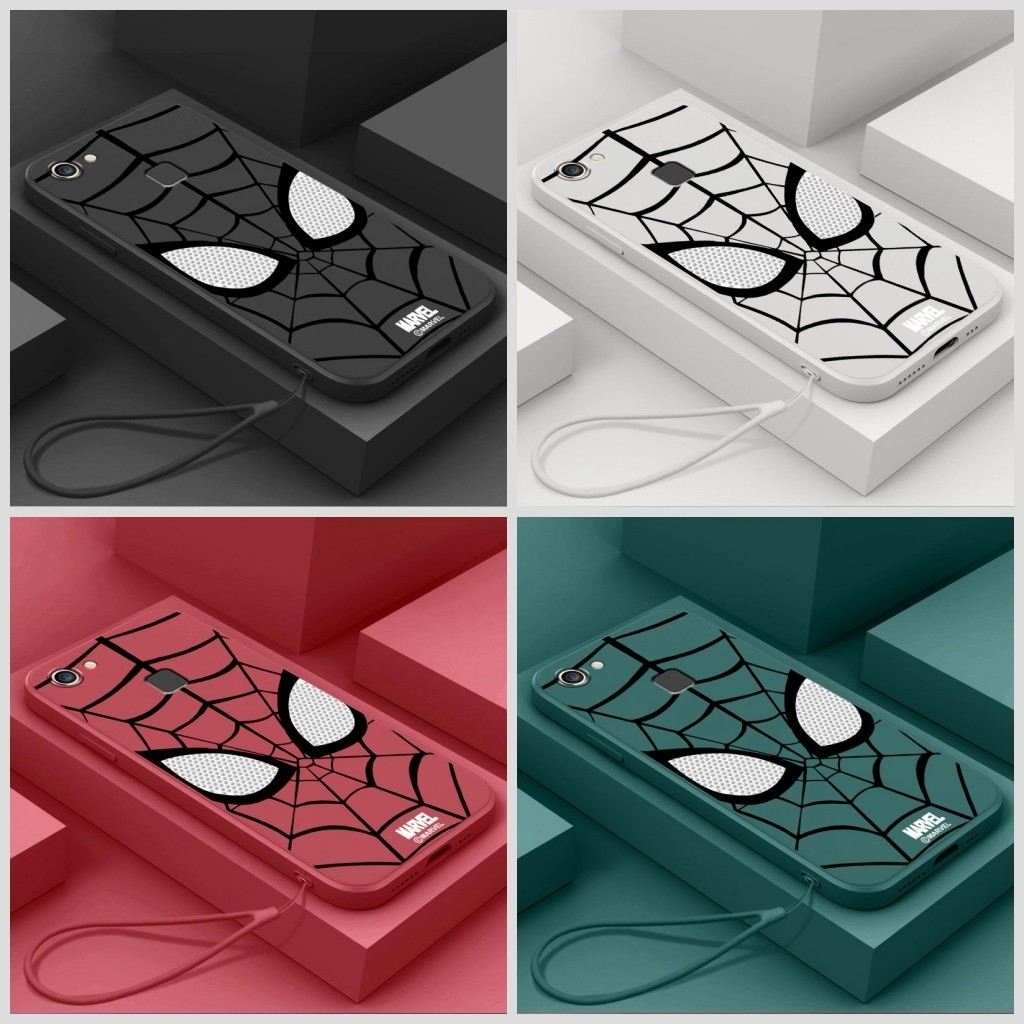 適用於外殼 VIVO V7 V7 Plus 時尚品牌 Marvel Cool Spider-Man Eyes 手機殼美學
