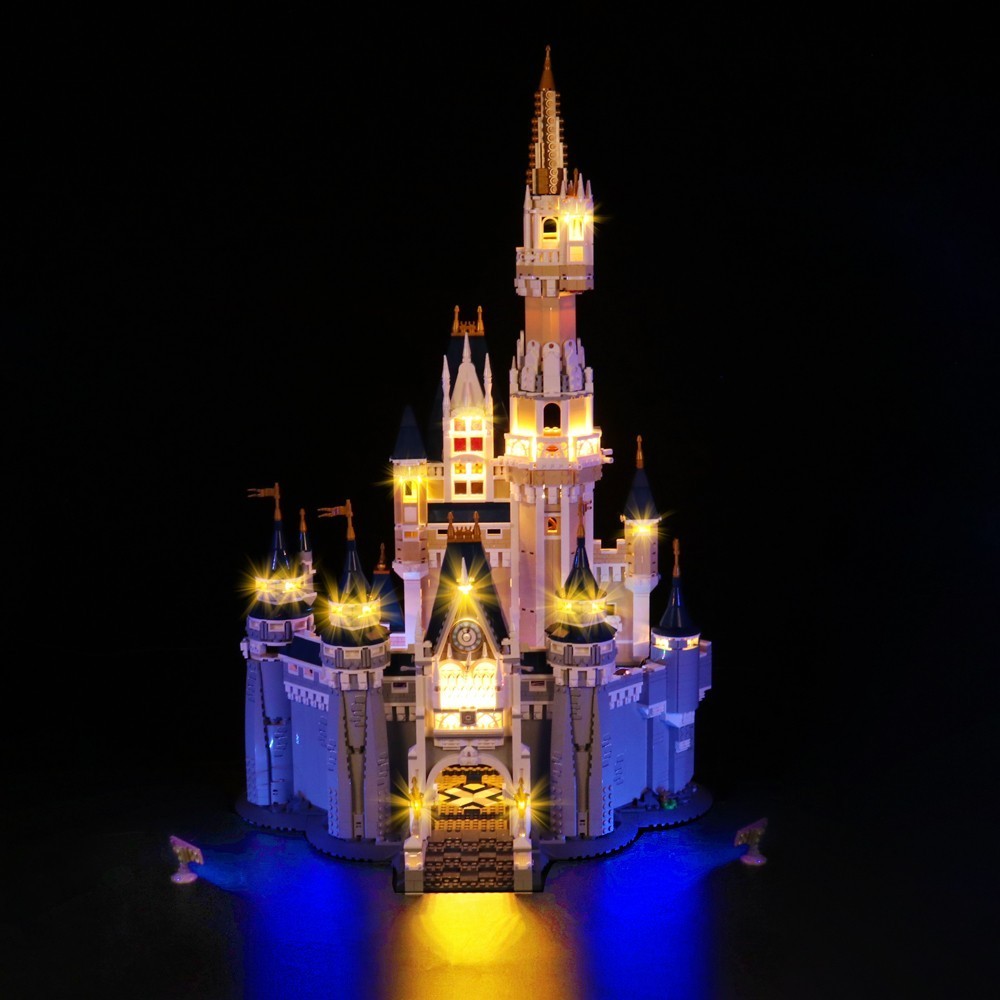 【精品燈飾】適用樂高71040迪士尼城堡燈飾led燈具DIY組件彩色燈光