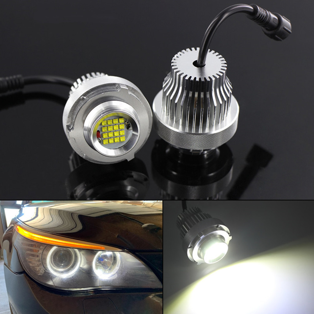 【現貨 天使眼】LED天使眼 BMW 5系E60 160W解碼天使眼霧燈總成 汽車光圈燈泡
