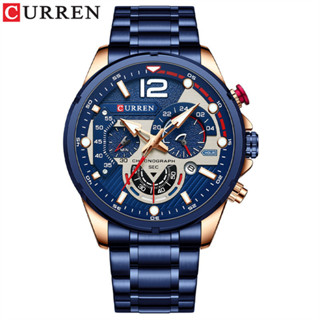 CURREN品牌 8395 多功能 鋼帶 石英 日曆 六針 夜光 高級男士手錶