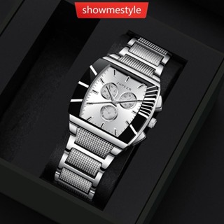 Sms 3 件/套男士手錶豪華不銹鋼石英手錶男士日曆運動手錶時鐘 D6N7