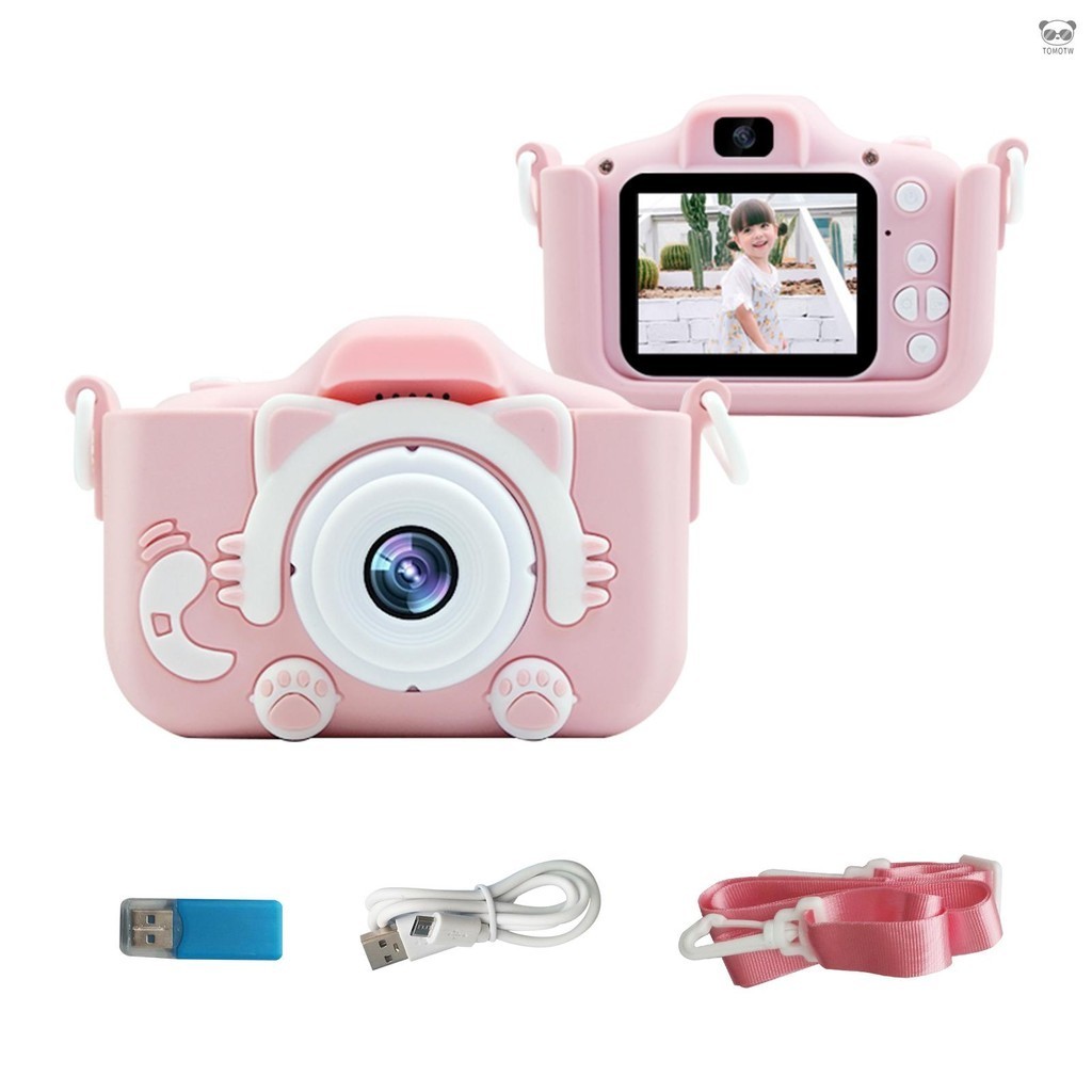便攜式兒童數碼相機 20MP 1080P 高清攝像機攝像機可愛可充電自拍相機帶 1.9 英寸屏幕 32GB 存儲卡支持遊