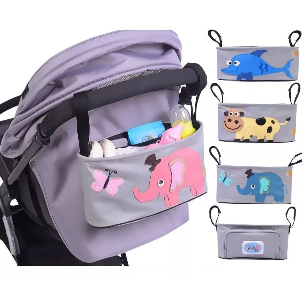 【E+Life】嬰兒推車掛籃置物袋 便攜式童車掛袋收納籃 通用寶寶推車掛包正品媽媽包