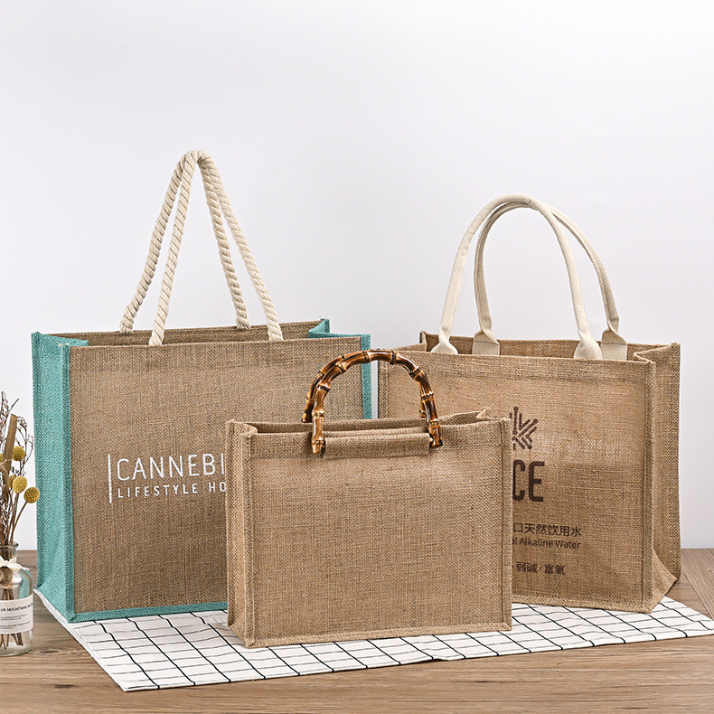 【客製化】【麻布袋】黃麻 手提袋 可印logo 麻布 禮品袋 包裝袋 大容量 手提袋