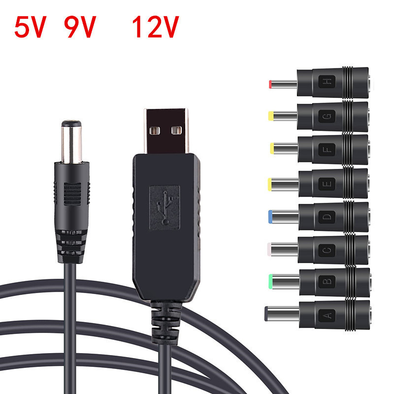 多功能USB電源升壓線DC5V轉/9V/12V升壓轉換線帶8個DC頭轉壓線