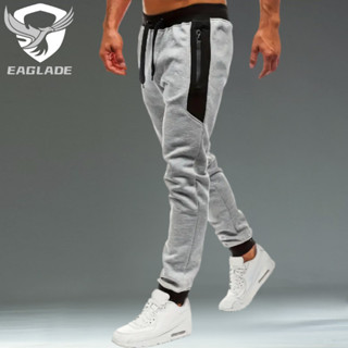 Eaglade 男式慢跑運動褲慢跑褲寬鬆運動服男褲 Seluar 可拉伸 1501-K40 淺灰色 E05