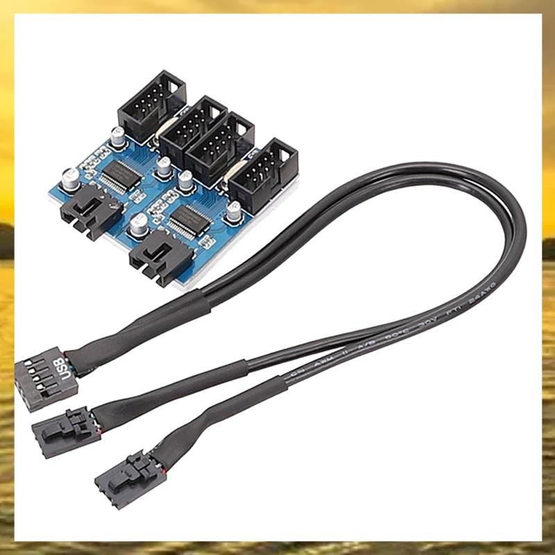(Z H C T)延長線1對4延長線高品質主板9PIN USB2.0 9PIN轉雙9PIN帶芯片支持多接口共享