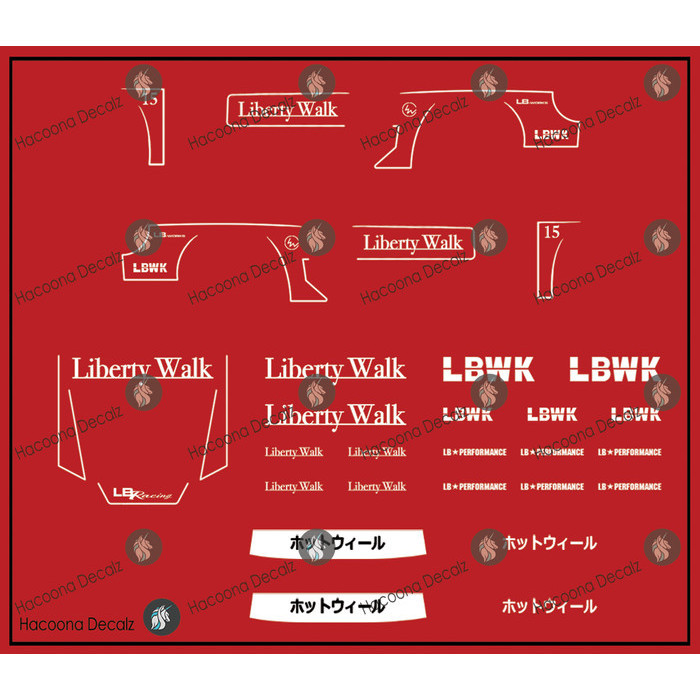 Lbwk Liberty Walk S15 白色字體水貼花