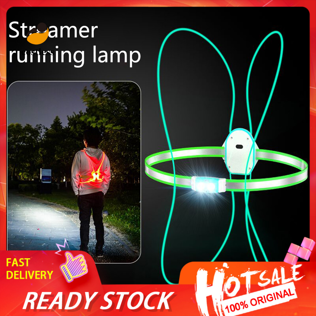 無成本 1 套夜跑燈良好可見性 USB 充電 ABS 防水跑步 LED 背心帶鬆緊帶套裝生日