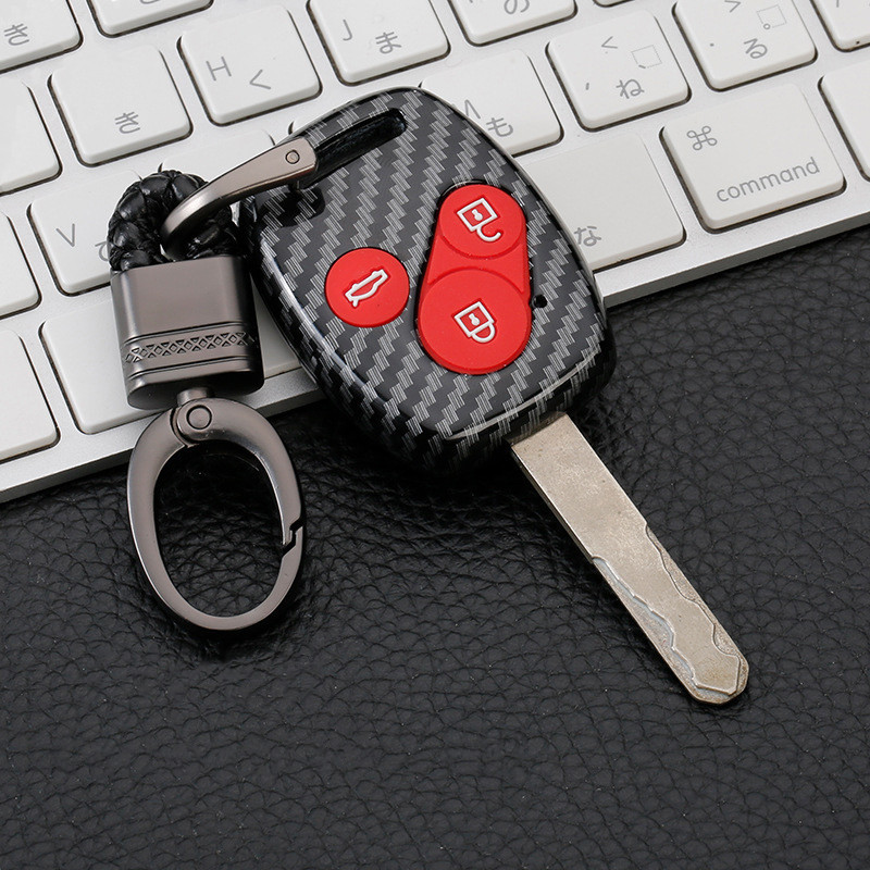 HONDA 碳纖維 ABS 汽車鑰匙盒外殼遙控鑰匙蓋適用於本田雅閣 CRV Pilot Civic 2003 2007
