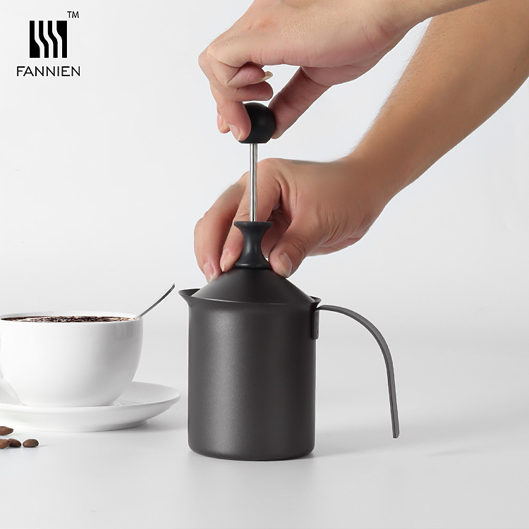 咖啡打奶泡器杯 奶泡杯 咖啡拉花杯 小型手持咖啡杯 花式拉花杯 雙層不鏽鋼攪拌杯 咖啡奶泡器
