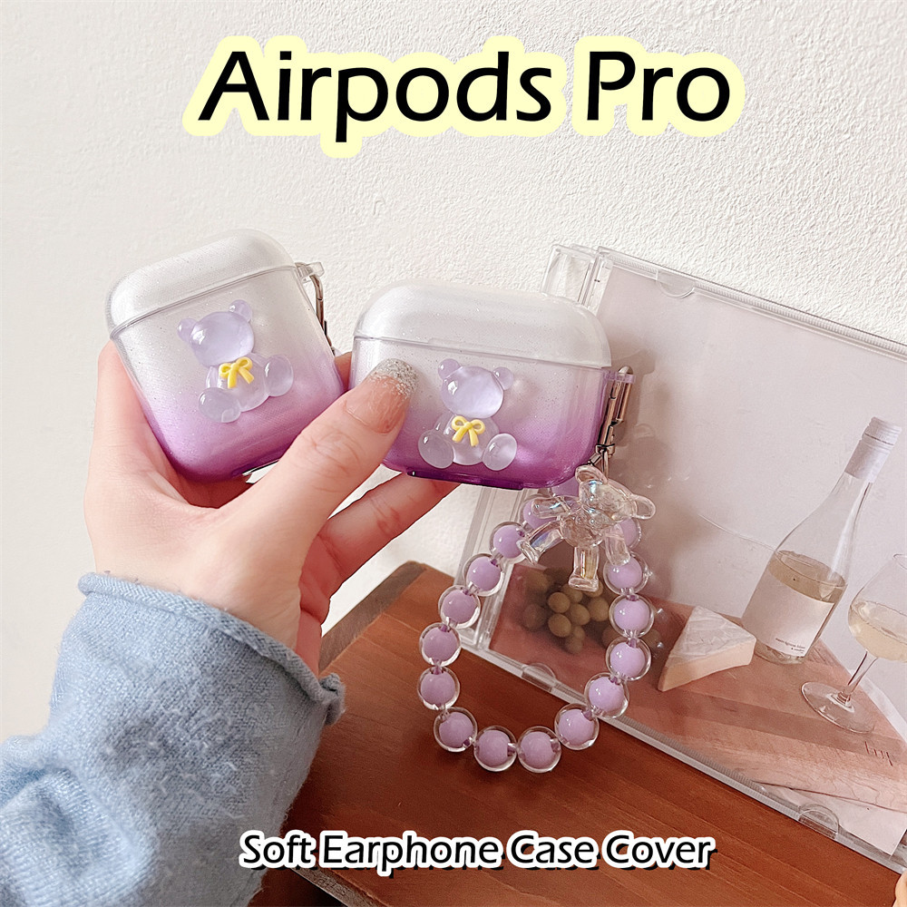 【現貨】適用於 Airpods Pro Case DIY 紫色異形小熊軟矽膠耳機套外殼保護套