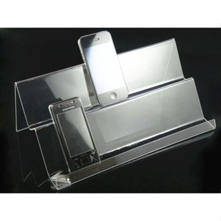 ◈手機收納盒◈ 現貨 手機模型展示架塑膠支架亞克力手機殼展架桌面架子擺放梯形陳列架