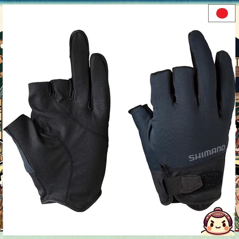[來自日本] SHIMANO 基本手套 3 指切 GL-008V 黑色 XL